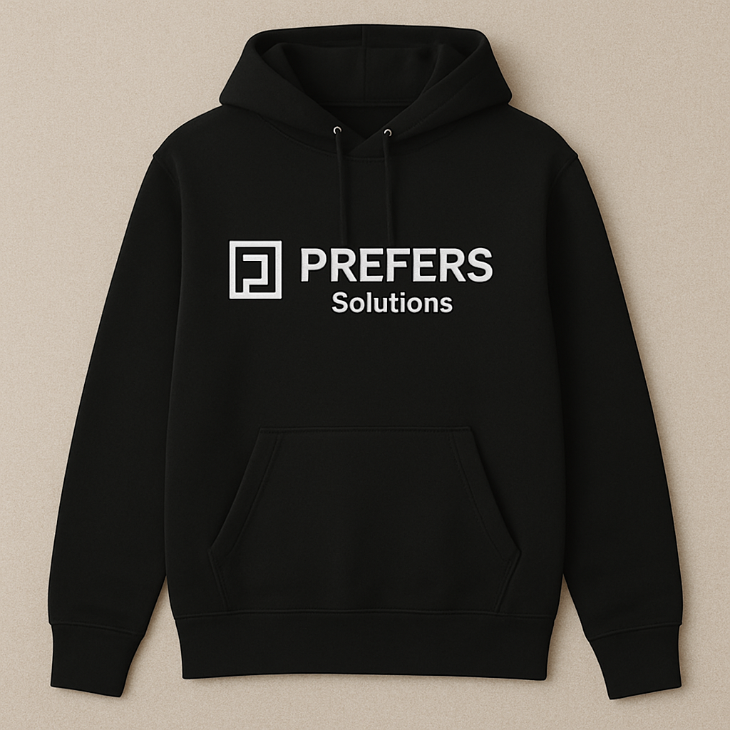 A collection of folded branded hoodies